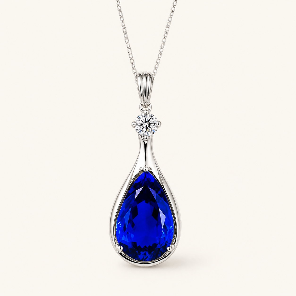 Ludmilla White Gold Sapphire Necklace
