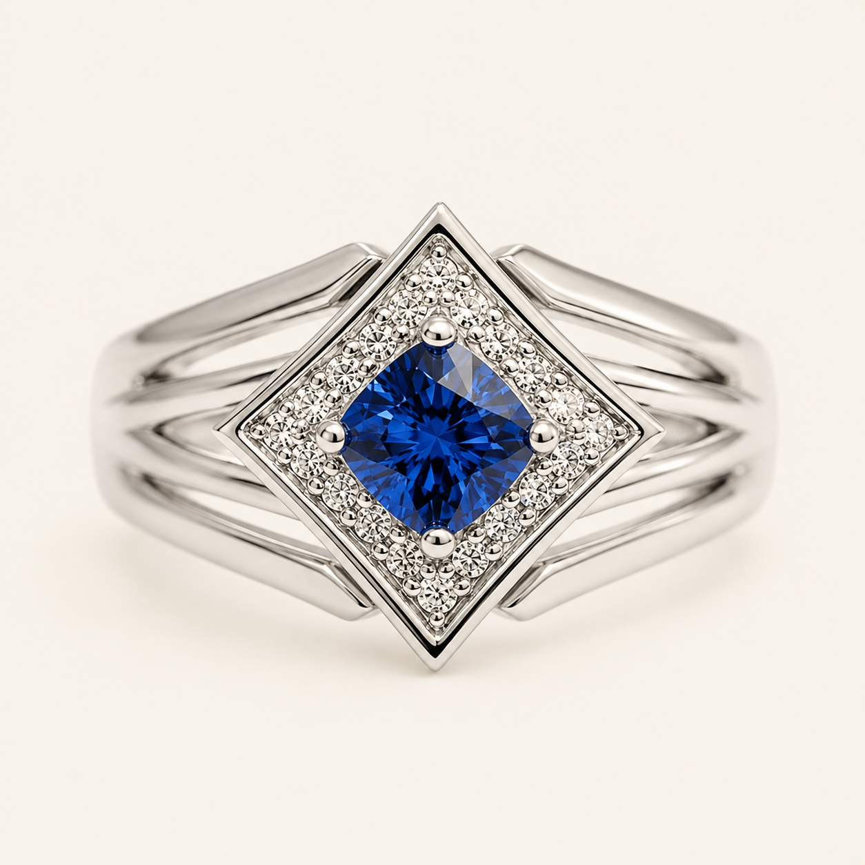 Vespera White Gold Sapphire Ring