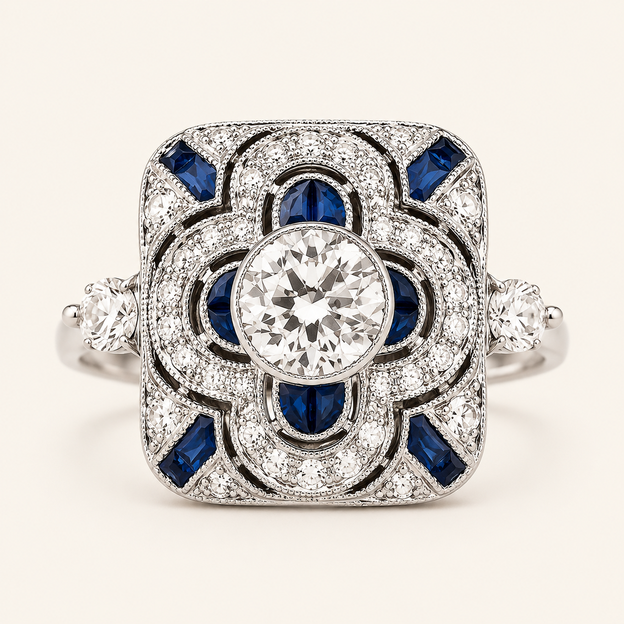 Ele White Gold Sapphire Ring