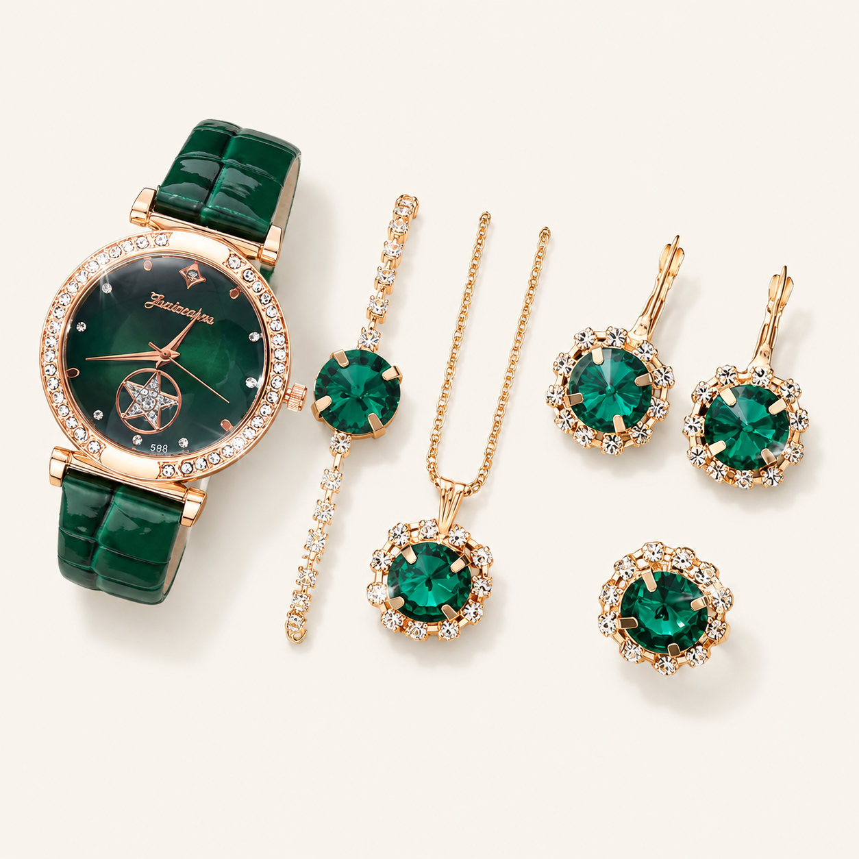 Verdantra Gold Emerald Set