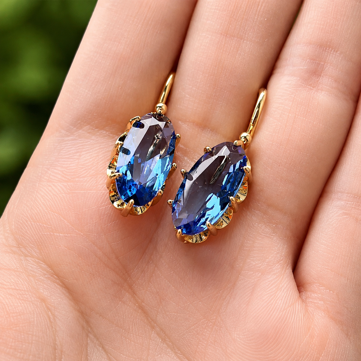 Paulina Gold Sapphire Earrings