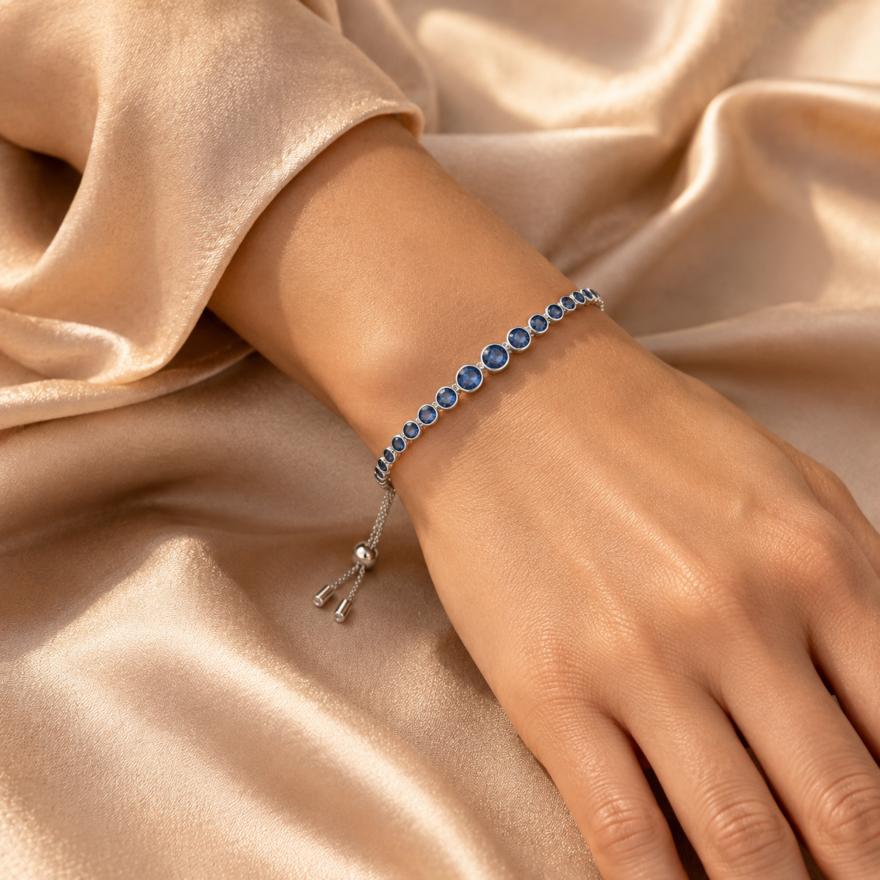 Ottilie White Gold Sapphire Bracelet