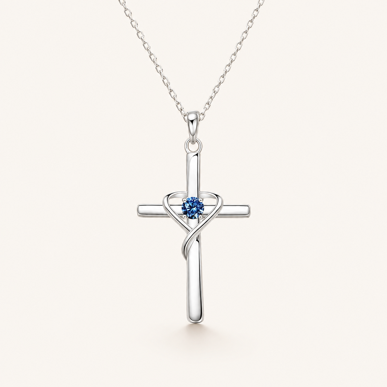 Selah White Gold Sapphire Necklace