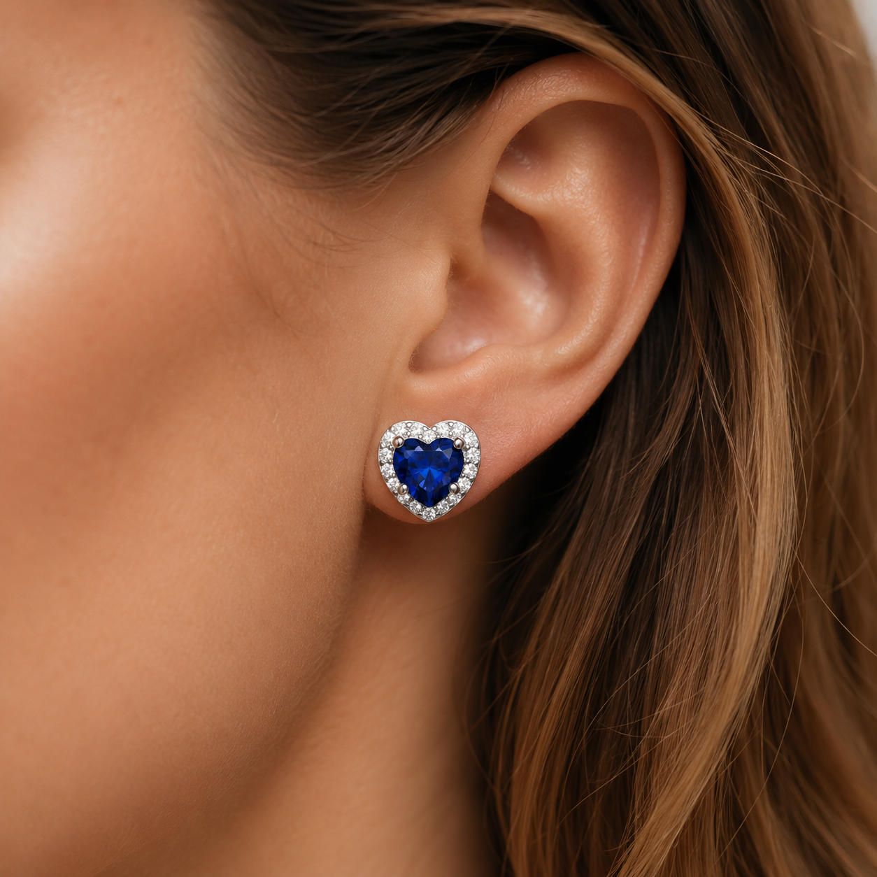 Luella White Gold Sapphire Earrings