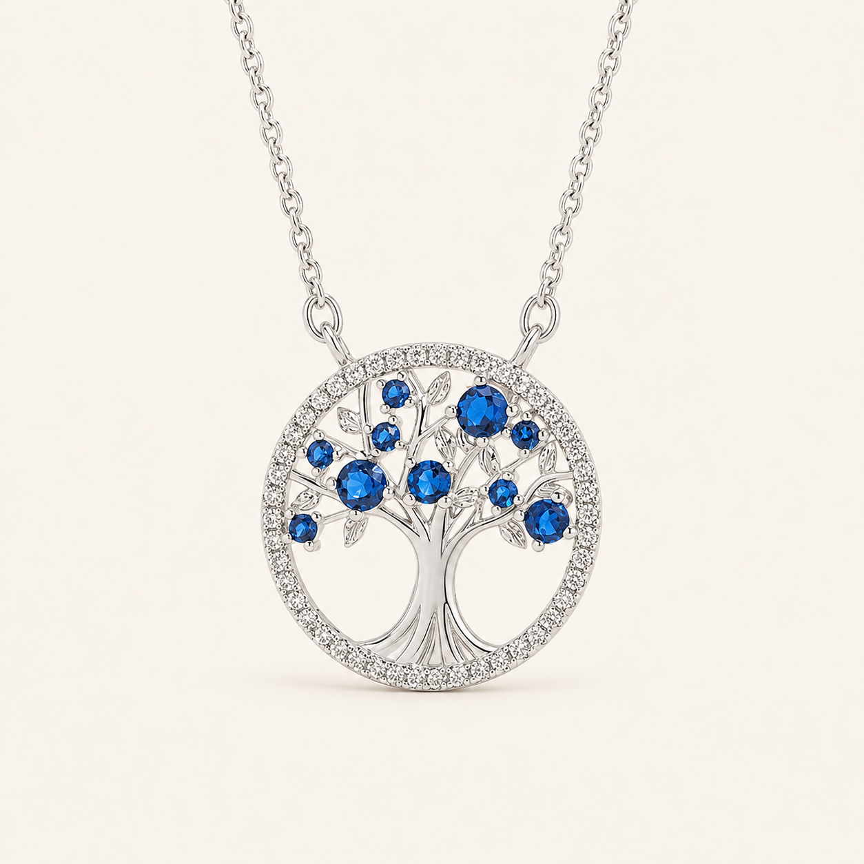Kyra White Gold Sapphire Necklace