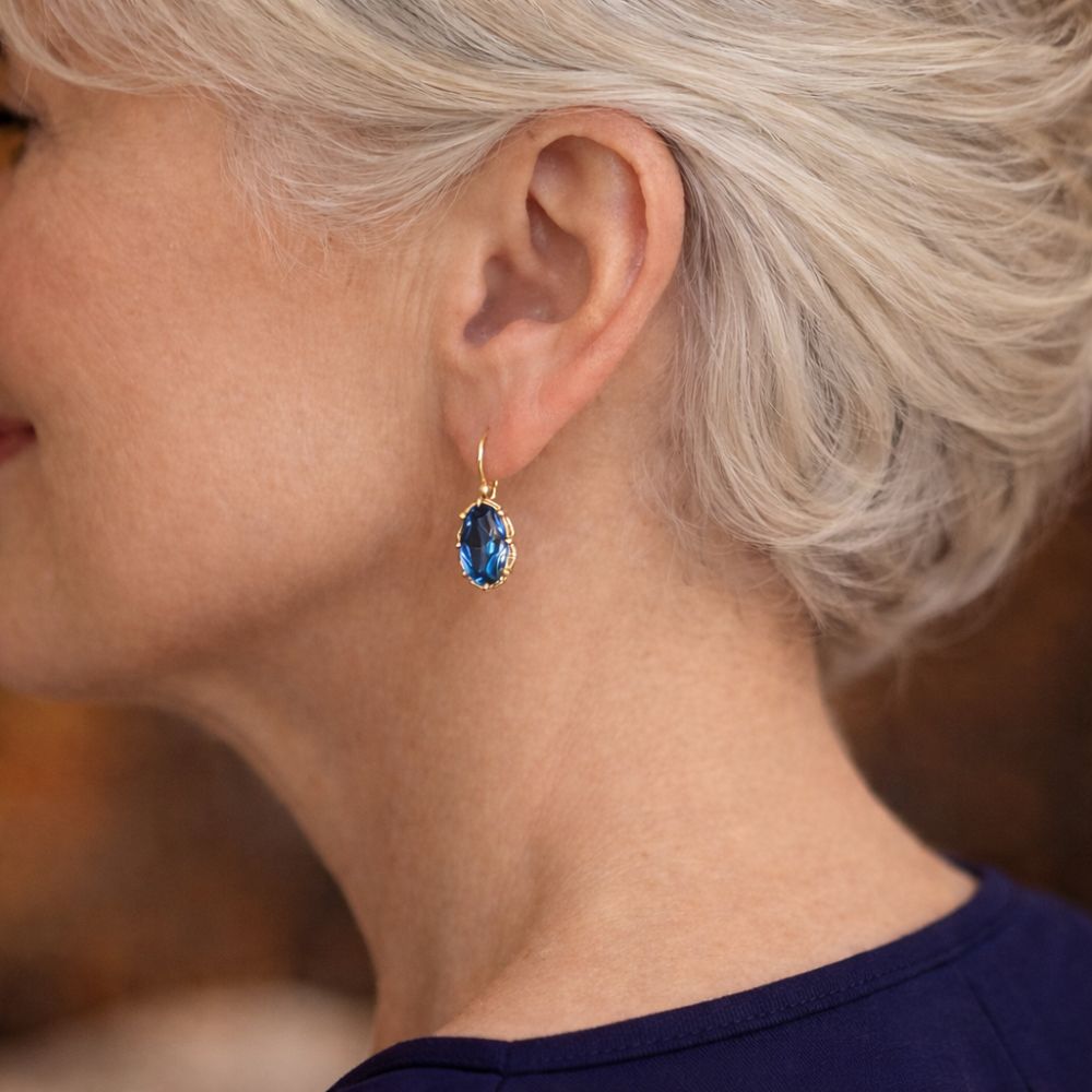 Paulina Gold Sapphire Earrings