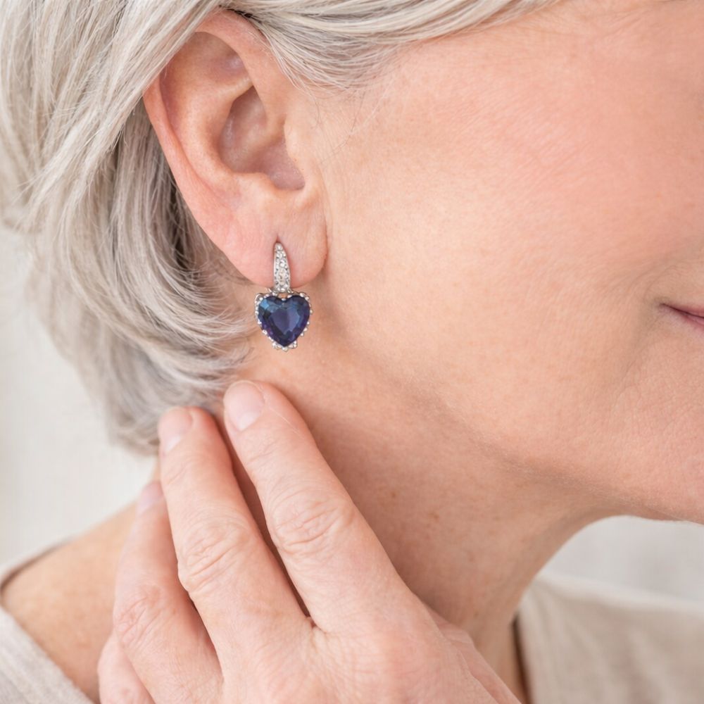 Lunara White Gold Sapphire Earrings