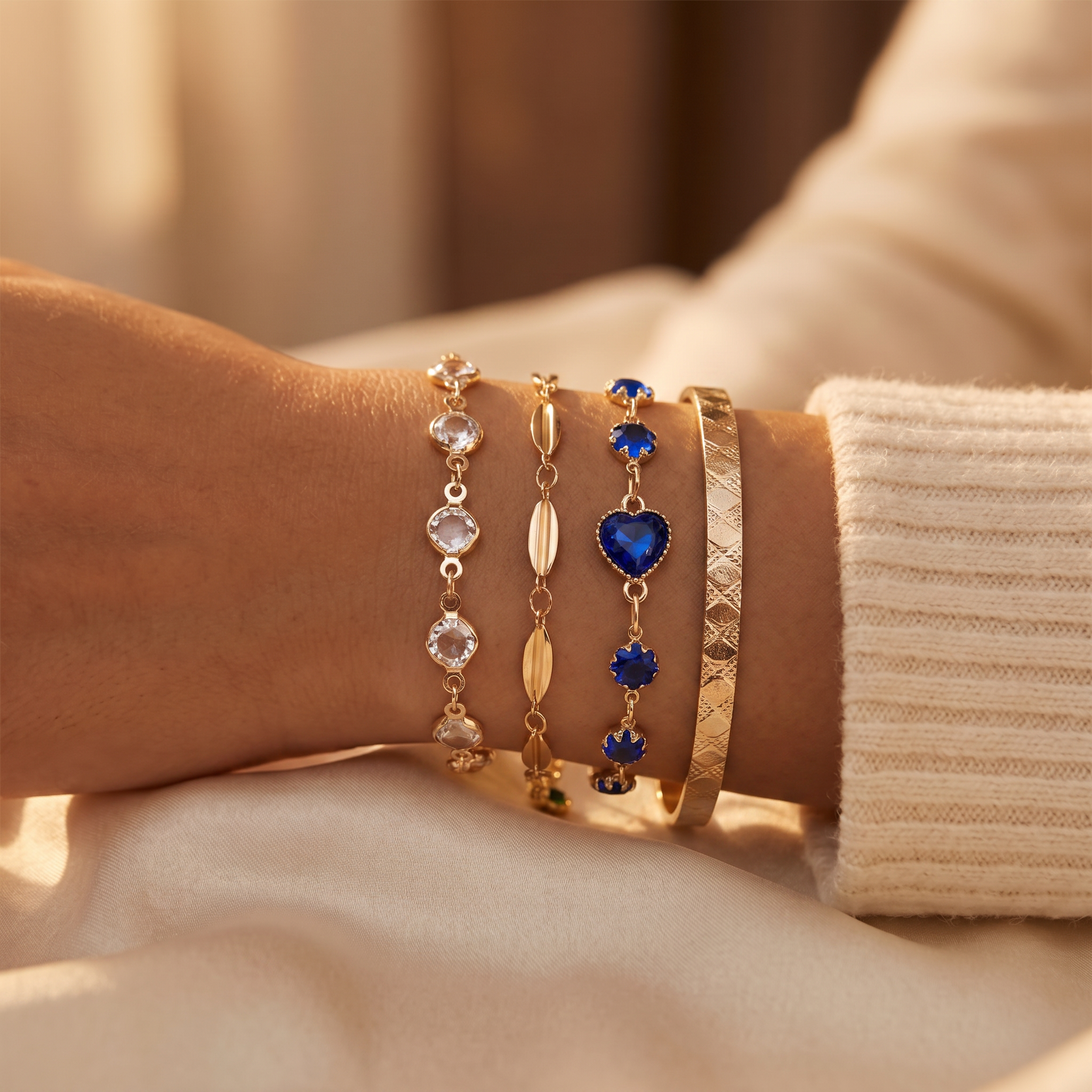 Aveline Gold Bracelet Set