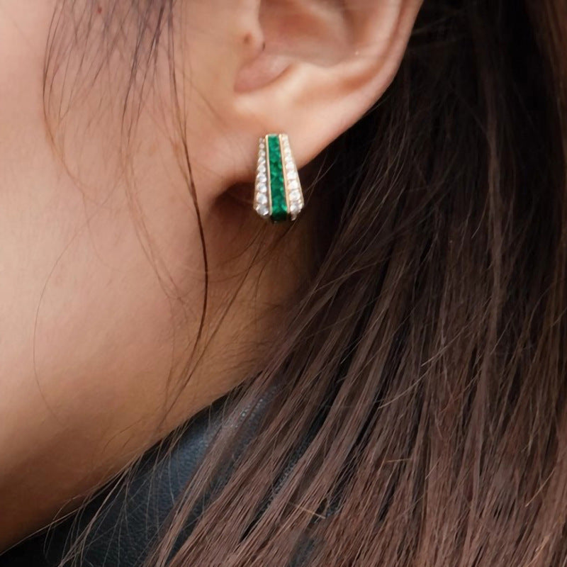 Lidia Gold Emerald Earrings
