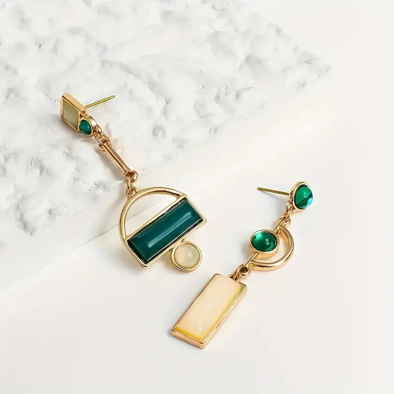 Selene Gold Emerald Earrings