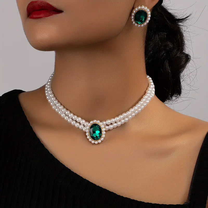 Evelina Gold Emerald Set