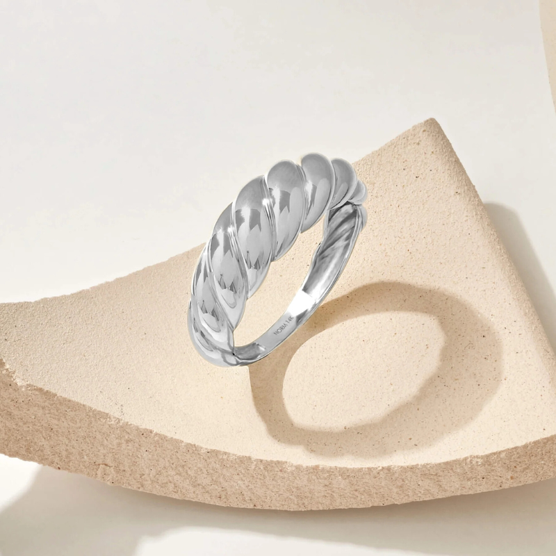 Mathilde White Gold Croissant Ring