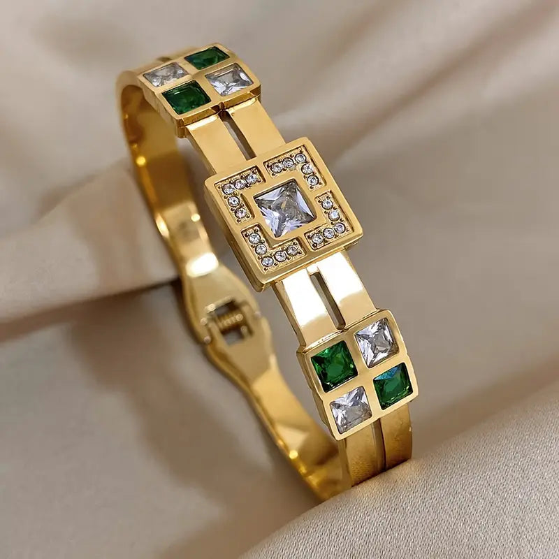 Esme Gold Emerald Bracelet