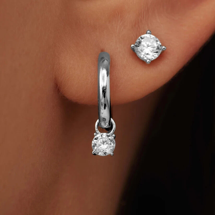 Martina White Gold Hoop Earrings