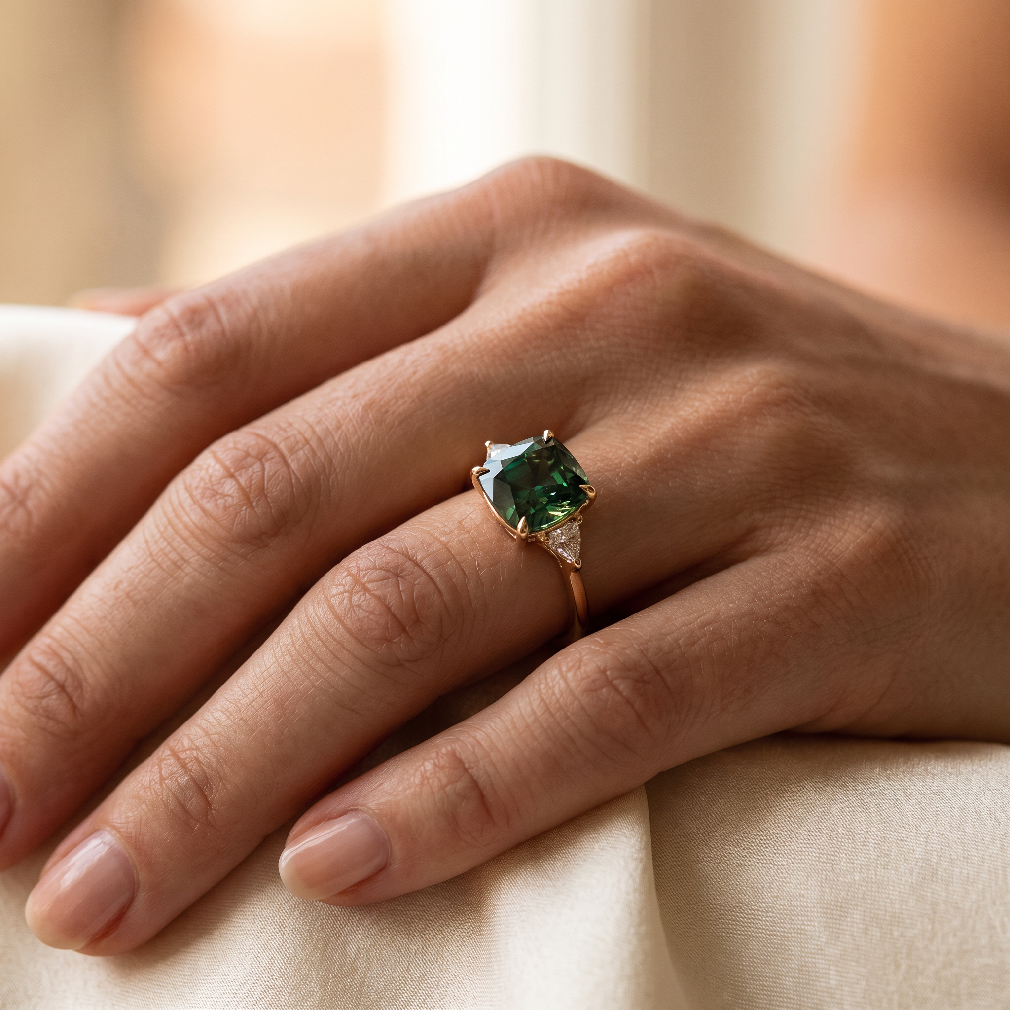 Carys Gold Emerald Ring