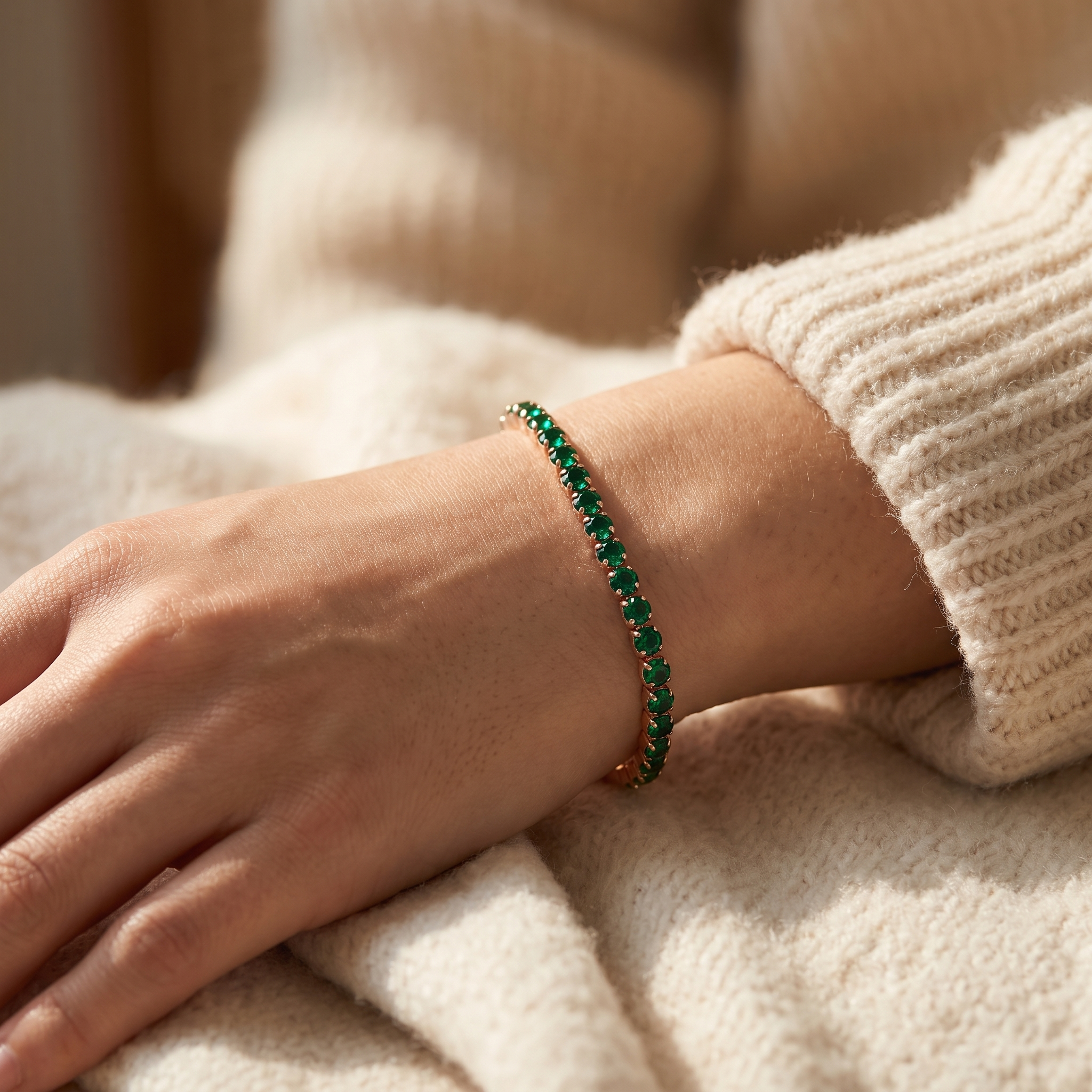 Hazel Gold Emerald Bracelet
