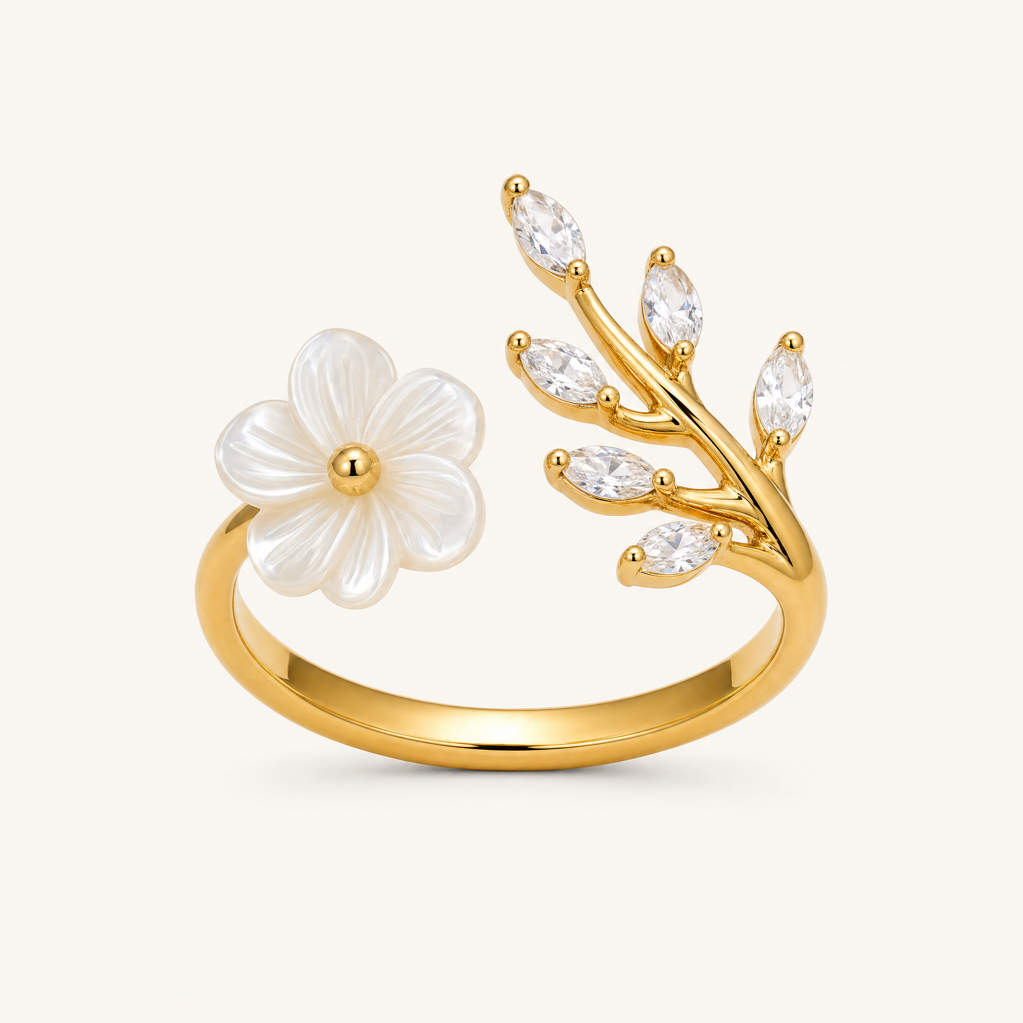 Nadia Gold Floral Ring