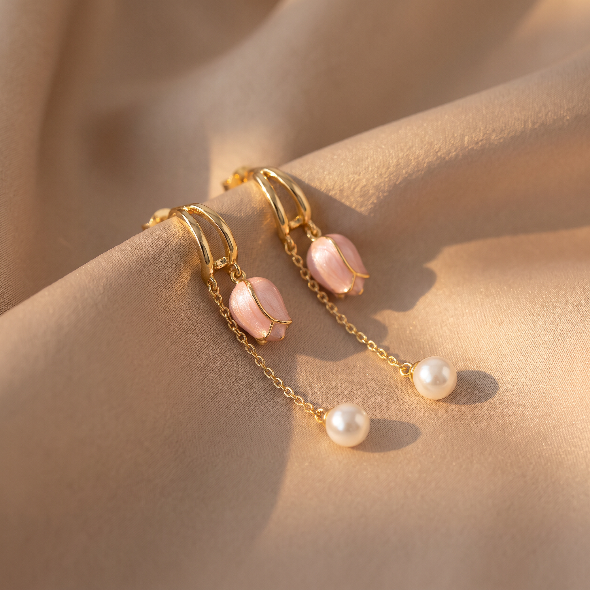 Talia Gold Pearl Earrings
