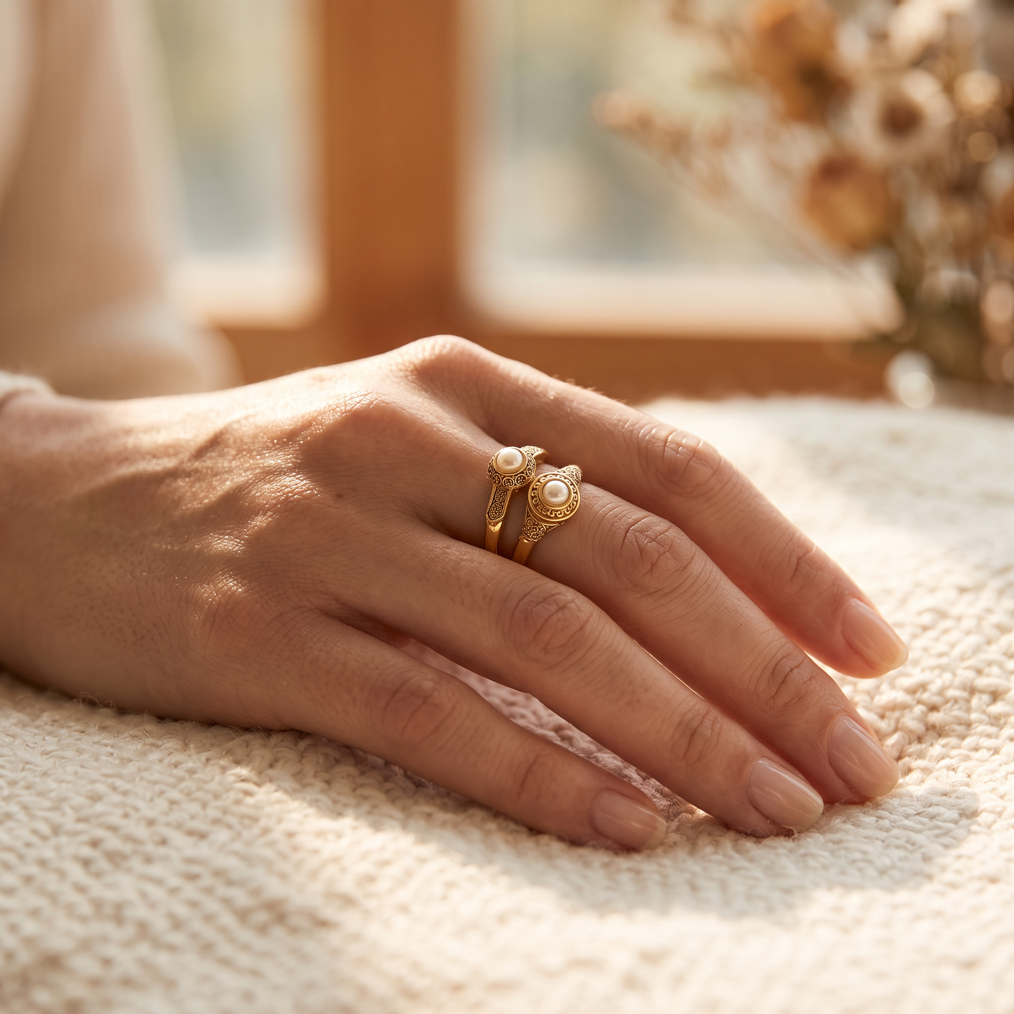 Verity Gold Pearl Set