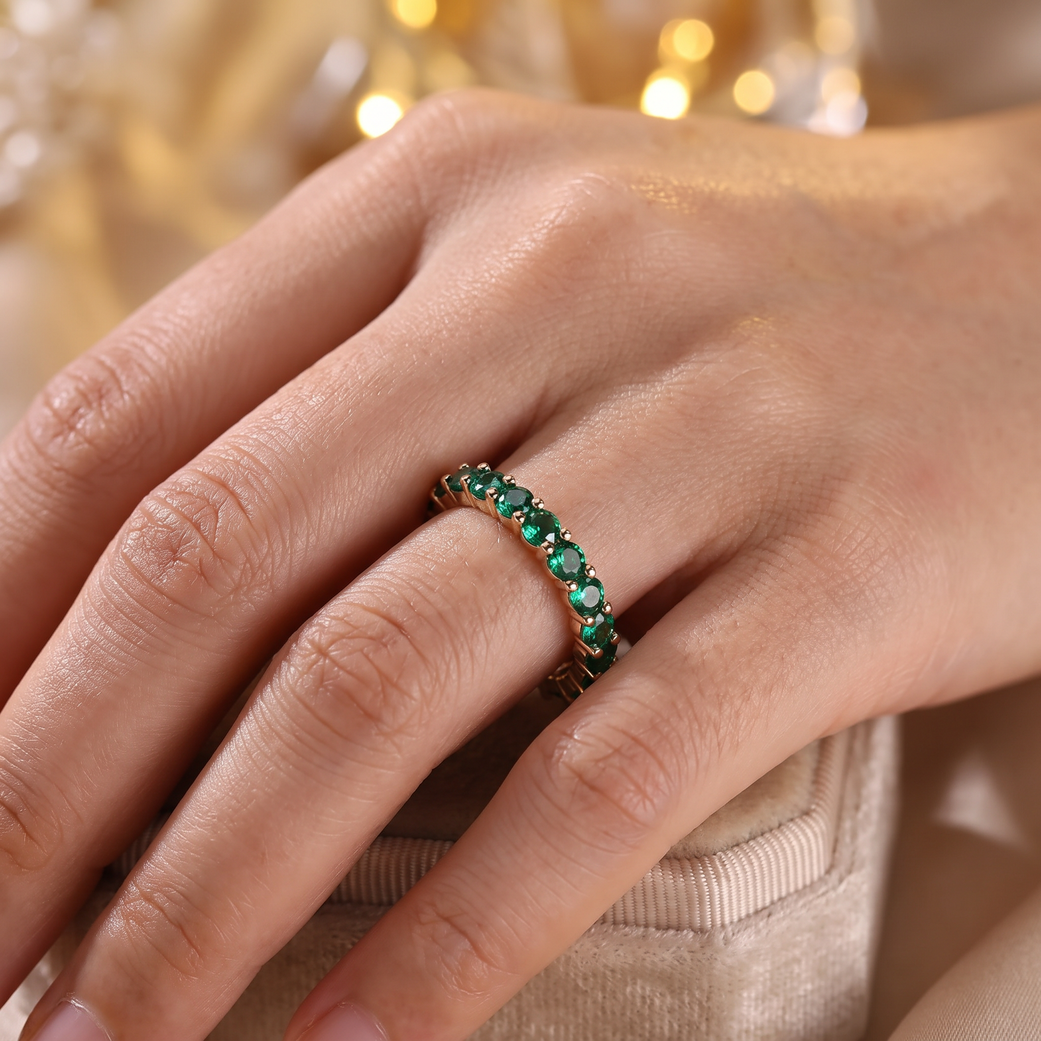 Xandra Gold Emerald Ring