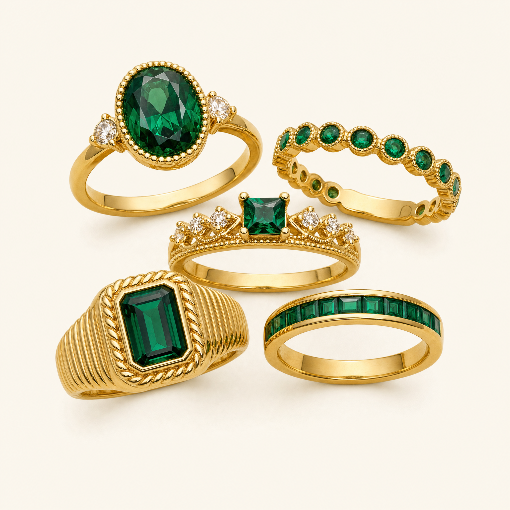 Zarina Gold Emerald Set