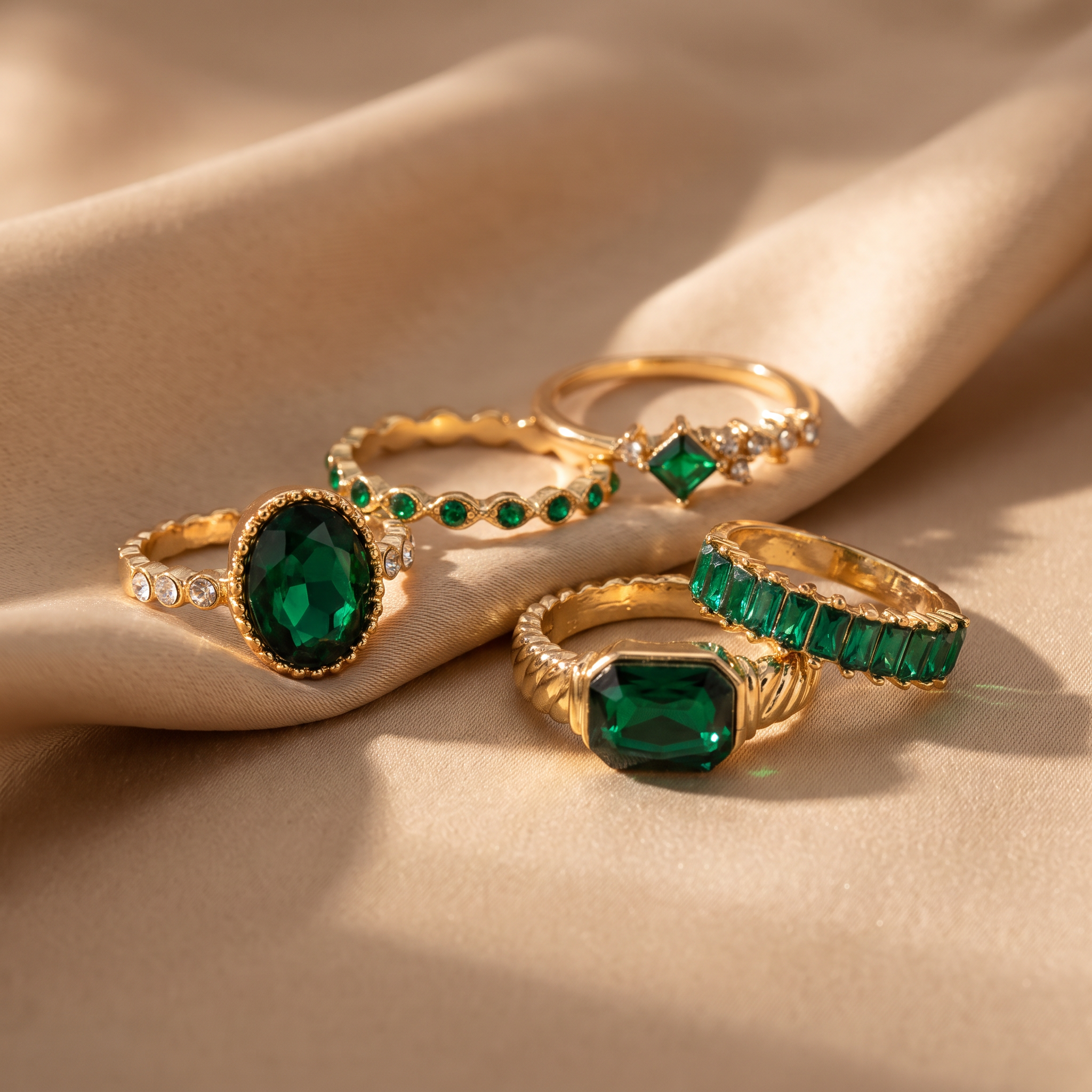 Zarina Gold Emerald Set