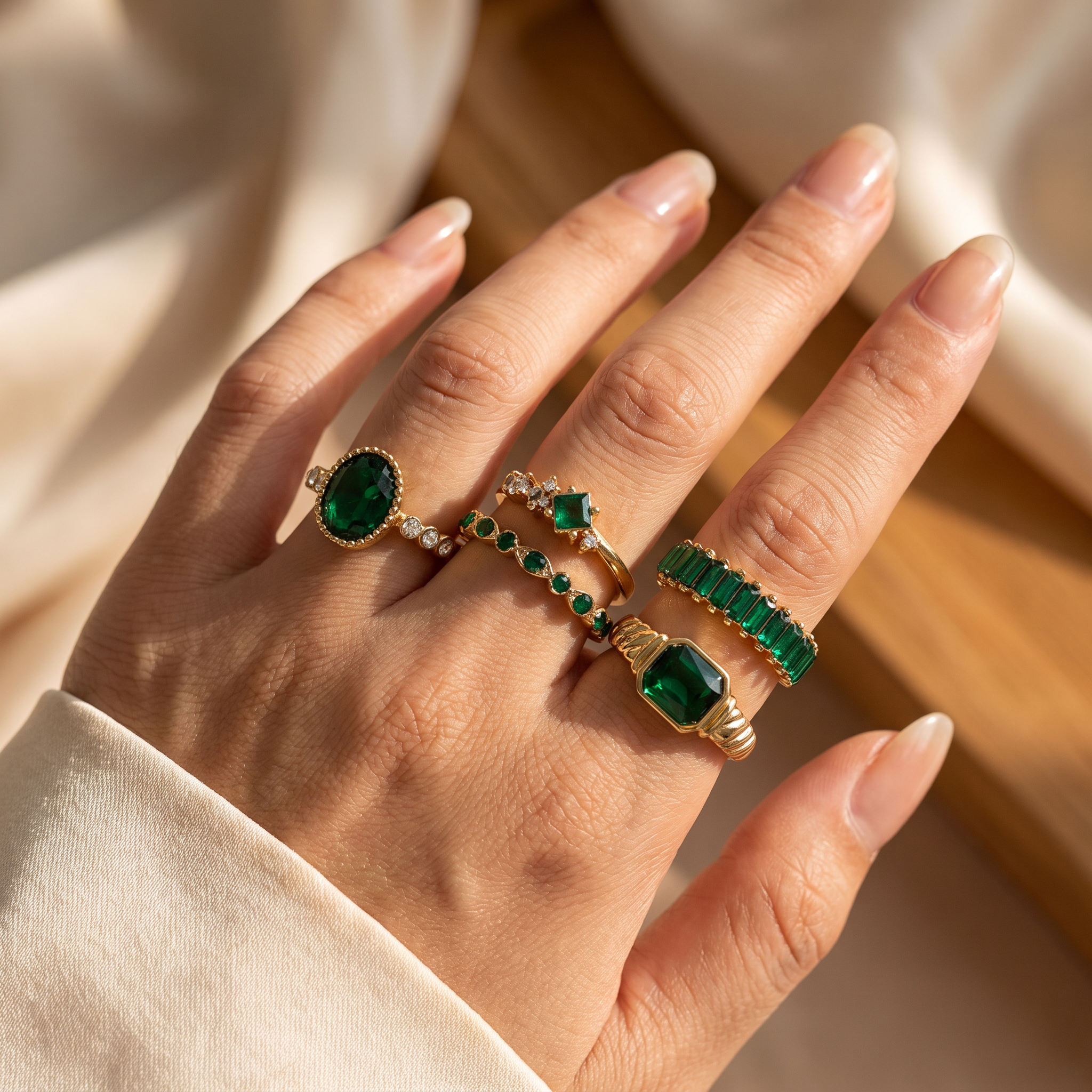 Zarina Gold Emerald Set