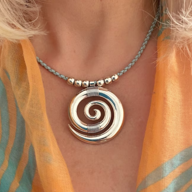 Aurore Silver Spiral Necklace