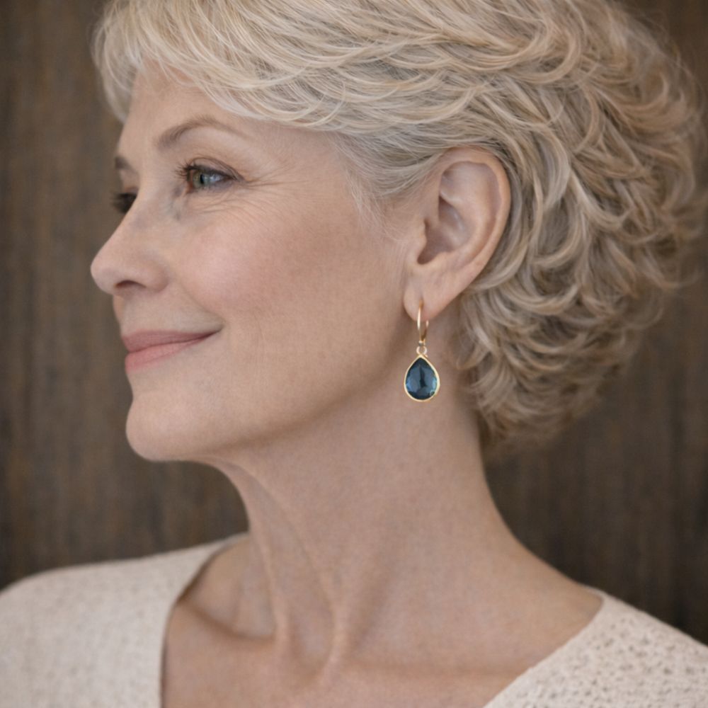 Ambra Gold Sapphire Earrings